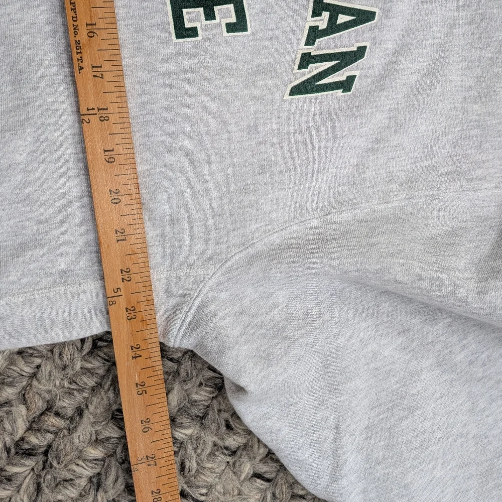 Vintage 90's Champion Reverse Weave Manhattan College Sweatshirt Gray Green XL - Picture 8 of 9